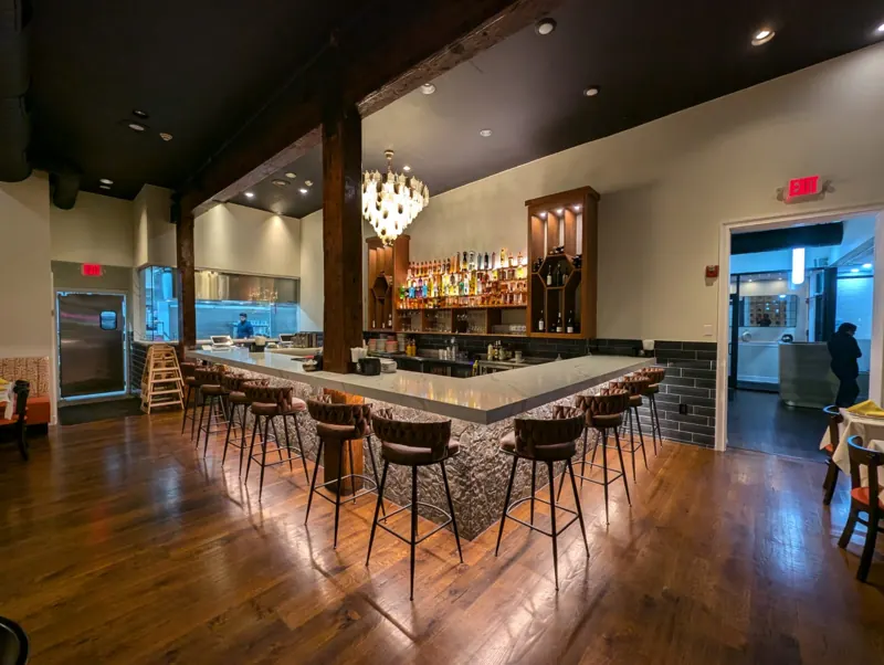 The bar from the side