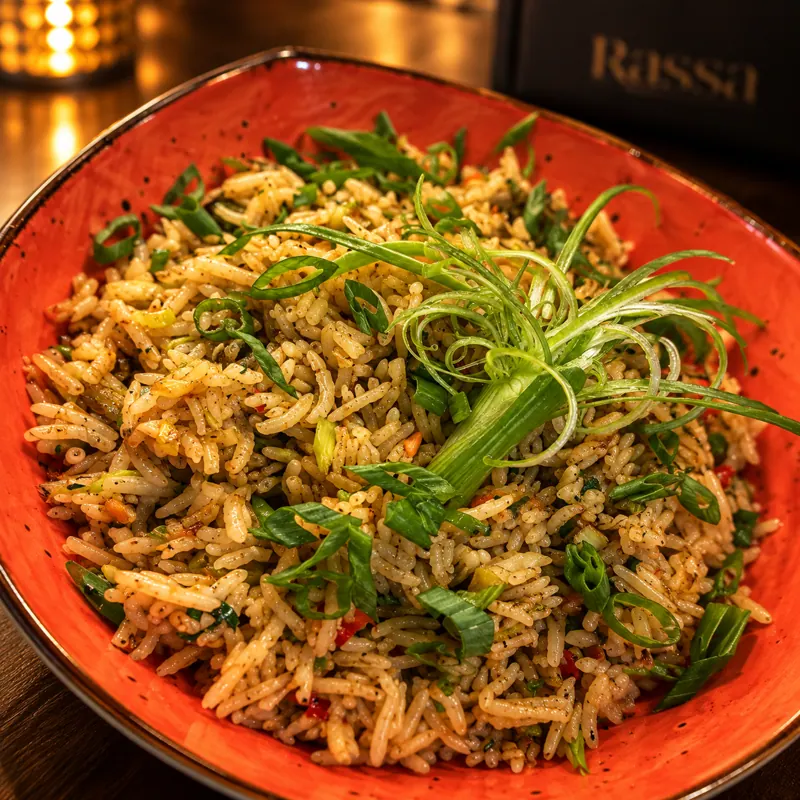 Chili Garlic Fried Rice at Rassa, Waltham