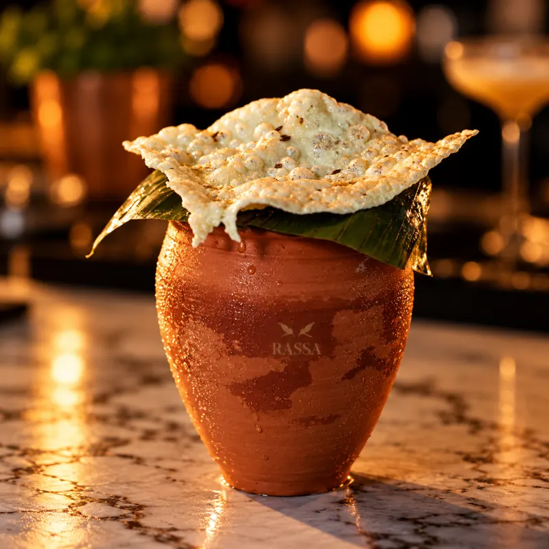 Ice Biryani cocktail in a clay cup