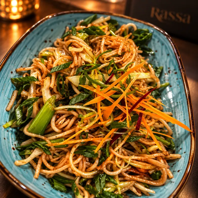 Veg Hakka Noodles at Rassa, Waltham