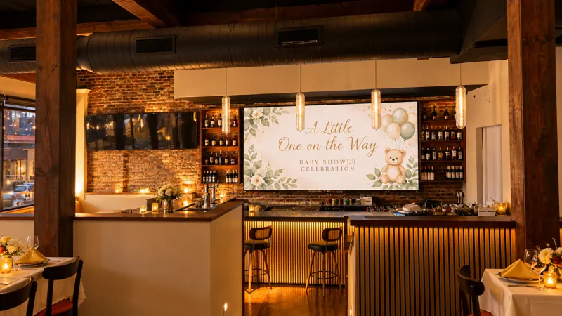 The Video Wall Room with its own bar